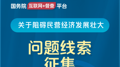 大鸡吧插进骚逼喷淫水视频国务院“互联网+督查”平台公开征集阻碍民营经济发展壮大问题线索